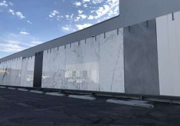 Porcelain Exterior wall display on Elements Room Los Angeles