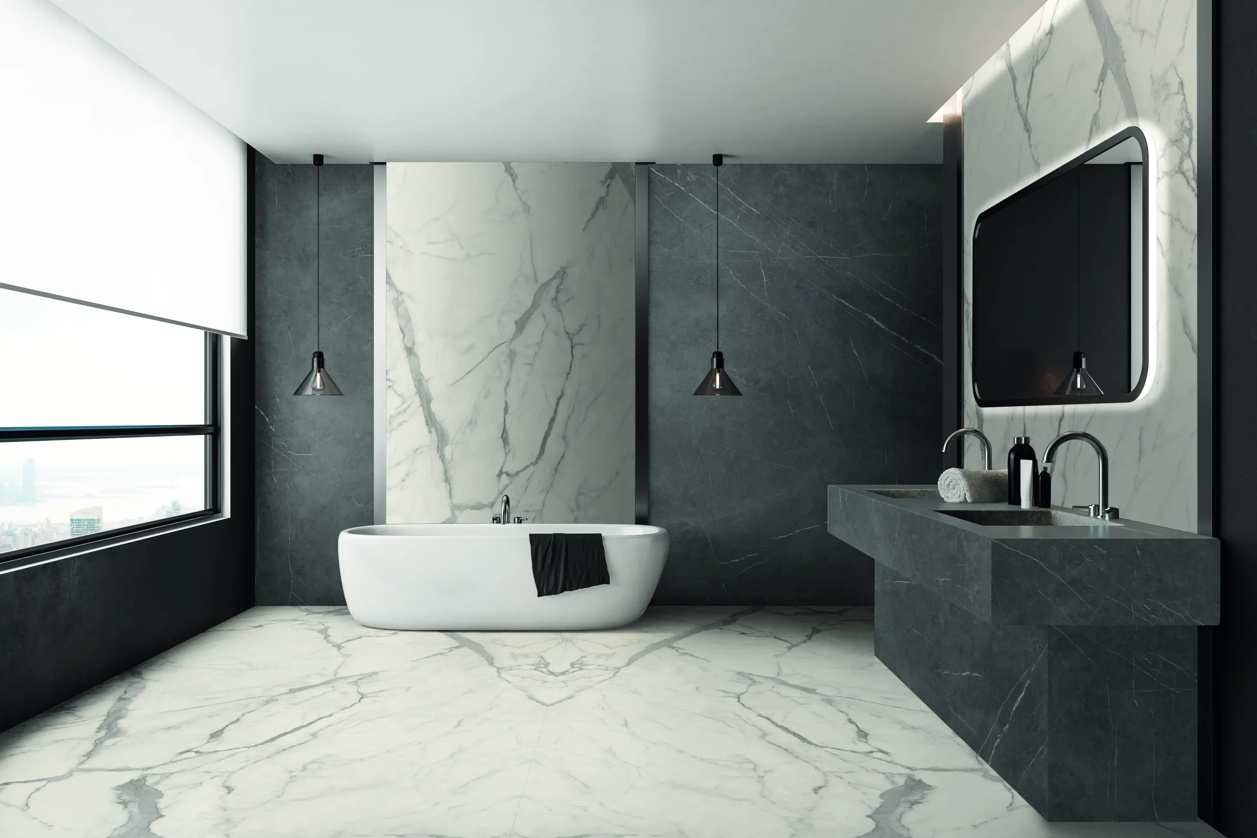 Ambiente ITALSLAB PIETRA GREY and STATUARIO EXTRA