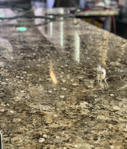 wet granite countertop